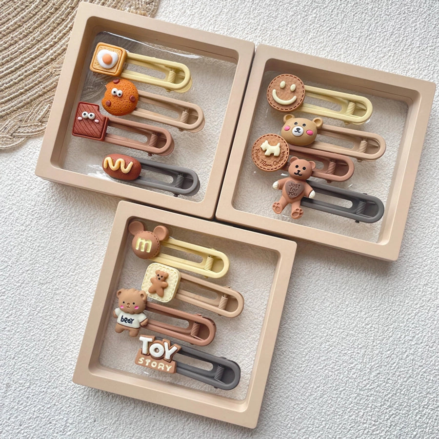 cute cartoon metal hair clip 4 pieces