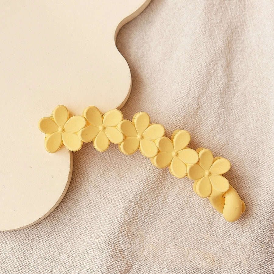 Women's Simple Style Flower Plastic Resin Spray Paint Hair Clip