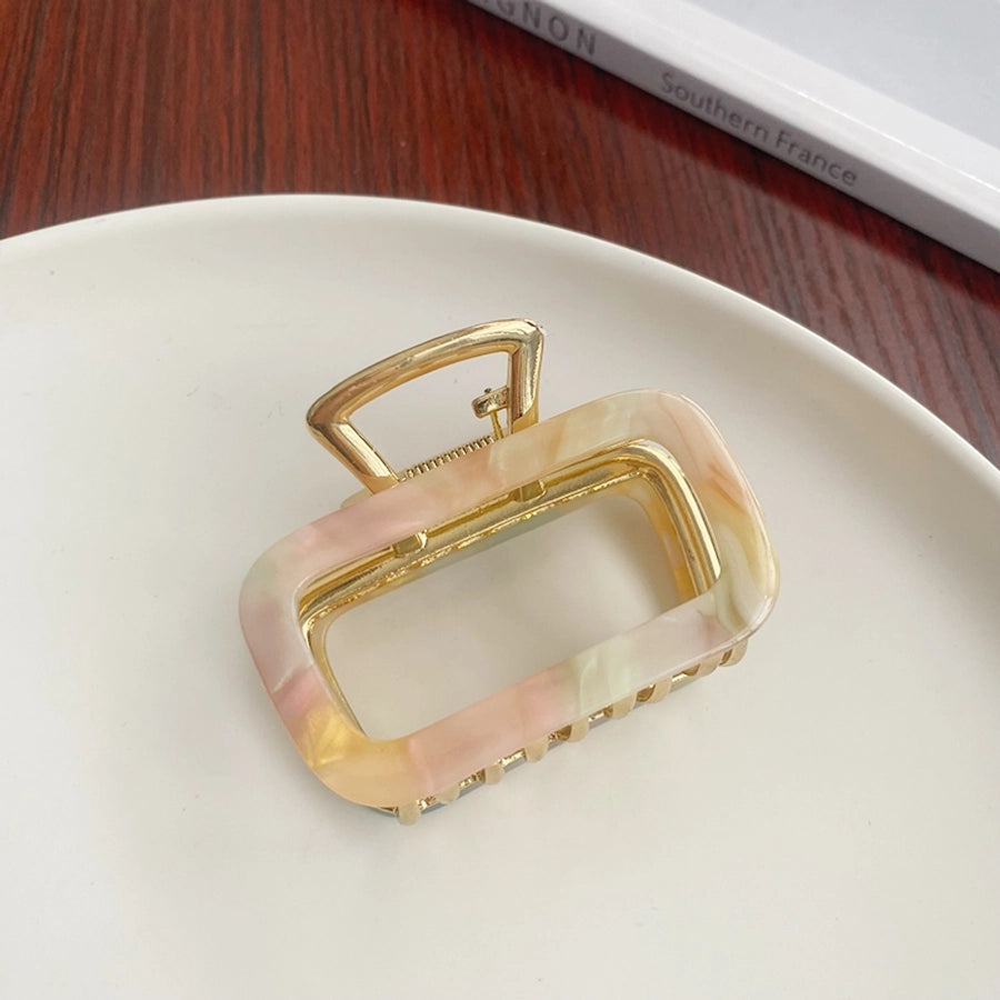 women's simple style solid color alloy plating hair claws