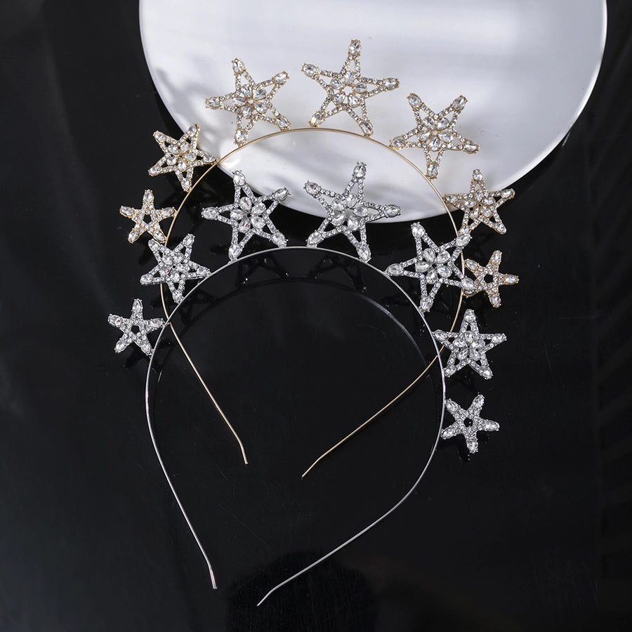 simple style star alloy plating inlay zircon hair band