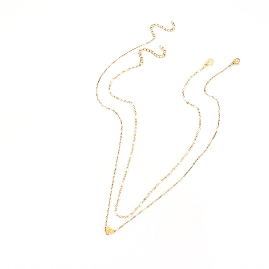 Jewelry Elegant Simple Style Classic Style Letter Heart Shape 201 Stainless Steel 304 Stainless Steel Pendant Necklace