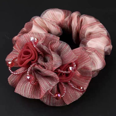 Clearance middle-aged mother's hair flower head rope 35 to 50 years old tie hair tie hair ball hair coil high elasticity