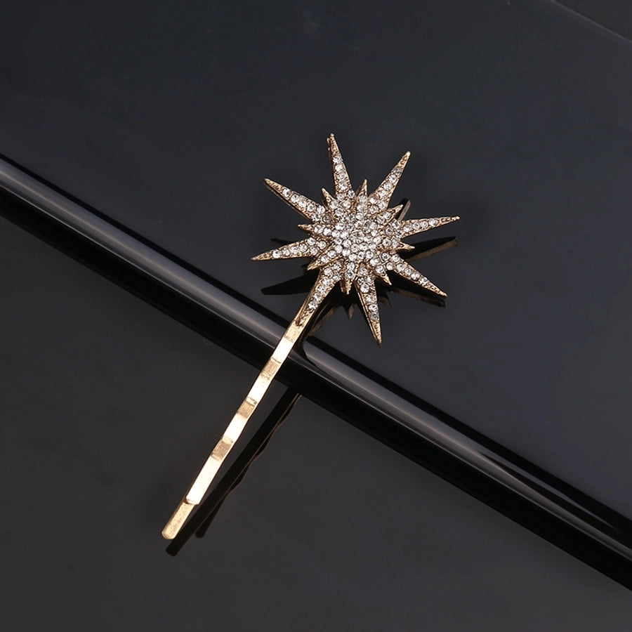 simple style star alloy inlay rhinestones hair clip