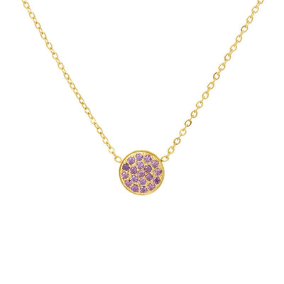 Jewelry IG Style Simple Style Round 304 Stainless Steel Zircon 14K Gold Plated Inlay Necklace