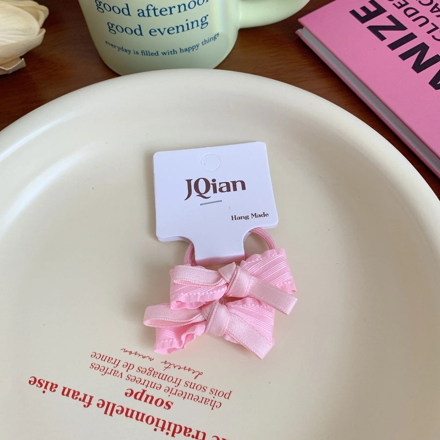 Women's Sweet Bow Knot Cloth Inlay Rhinestones Hair Clip Hair Tie