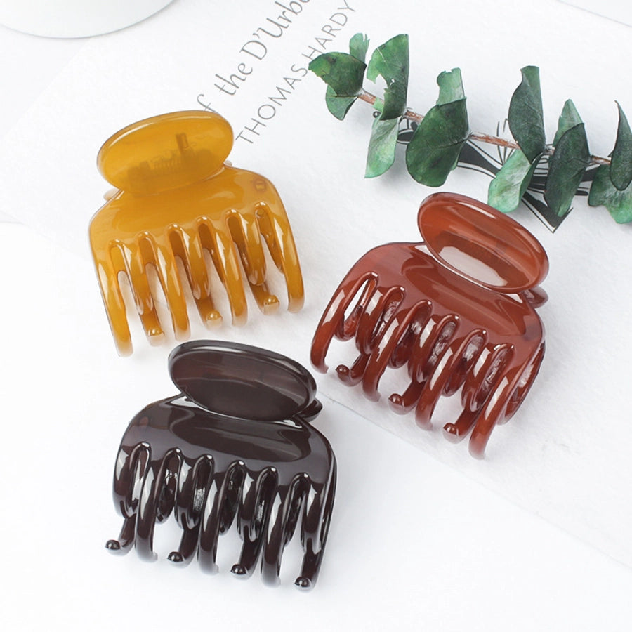 simple style solid color plastic resin hollow out hair claws 1 piece