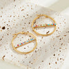 1 Pair Fairy Style Elegant Lady Round Inlay 201 Stainless Steel Rhinestones Hoop Earrings