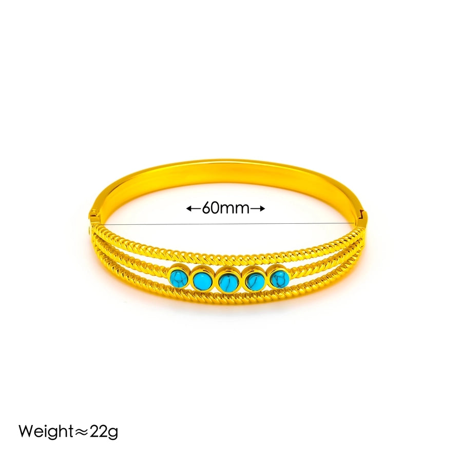 Vintage Style Classic Style Heart Shape 304 Stainless Steel 18K Gold Plated Bangle In Bulk