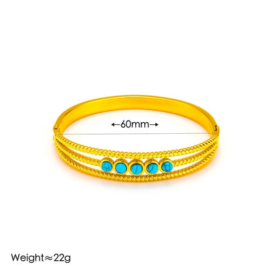 Vintage Style Classic Style Heart Shape 304 Stainless Steel 18K Gold Plated Bangle In Bulk