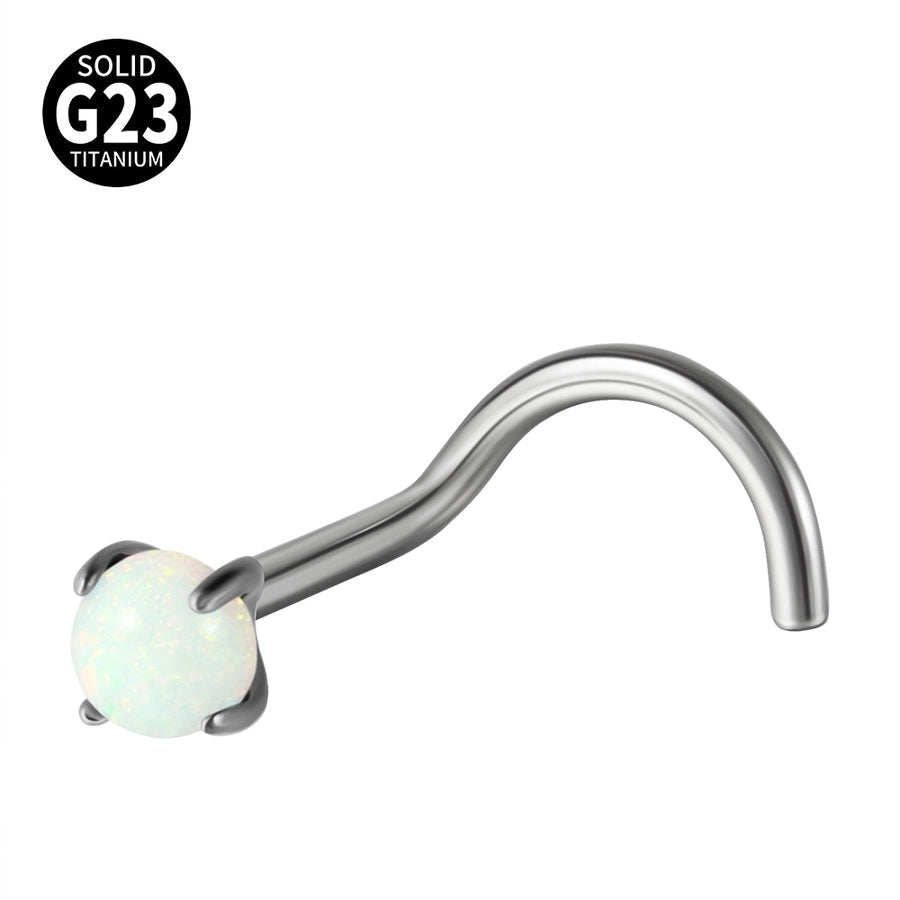 1 Piece Nose Rings & Studs Casual Vacation Round G23 Titanium Alloy Opal Zircon Nose Rings & Studs