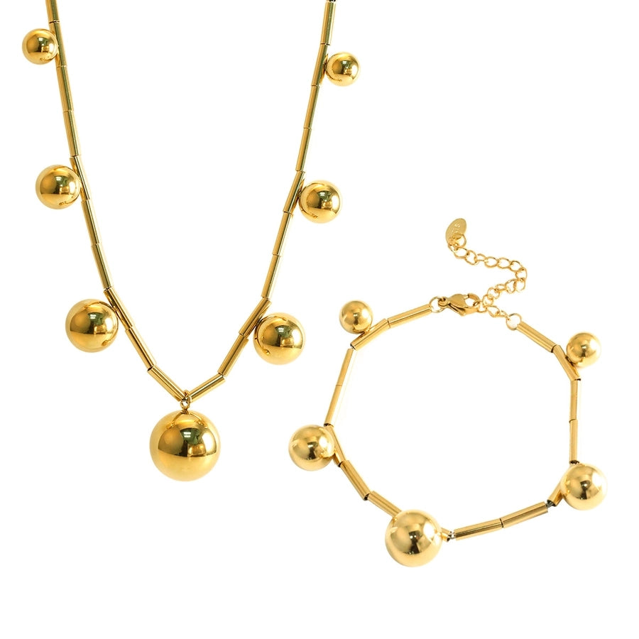 Jewelry Streetwear Geometric 304 Stainless Steel Plating Multi Charms Bracelet Multi Charms Necklace