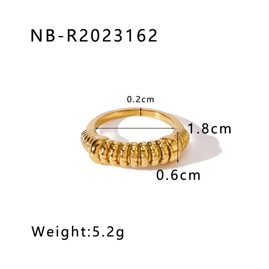Jewelry Vintage Style Commute Geometric 304 Stainless Steel 18K Gold Plated Rings