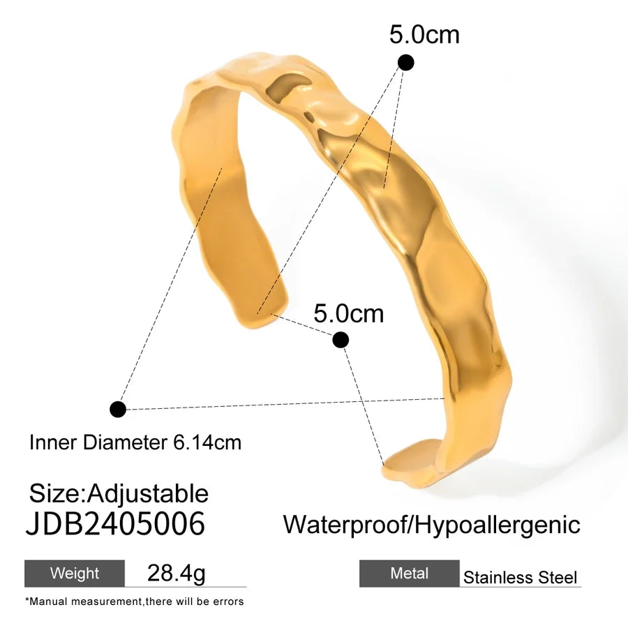 Casual Simple Style Solid Color Solid Color 316 Stainless Steel  18K Gold Plated Bangle In Bulk Stainless Steel Bracelets Halloween