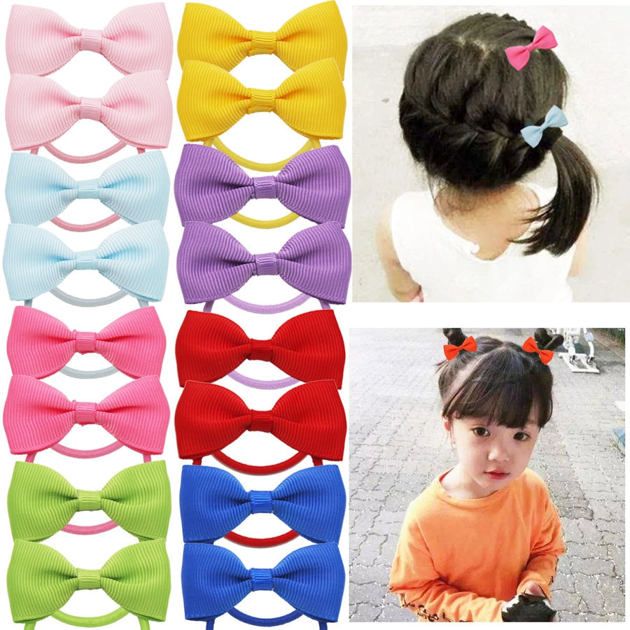children's jewelry bow hair ring  thread belt hair accessories rubber band solid color girl small rubber band headdress