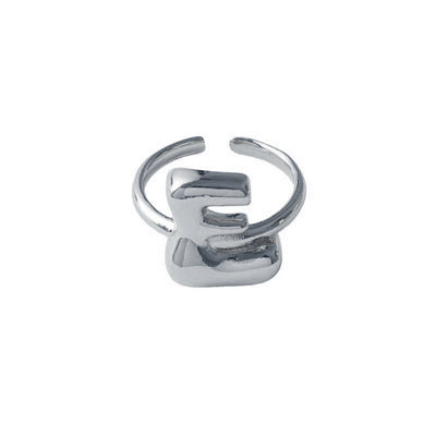 Copper Brass 18K Gold Plated Letter Open Rings