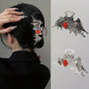 Halloween Funny Women's Bat Metal Inlay Gem Hair Claws