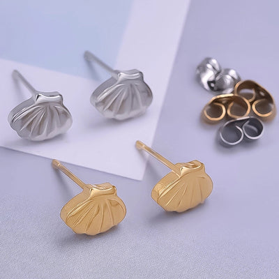 1 Pair Marine Style Simple Style Shell Plating 304 Stainless Steel Ear Studs