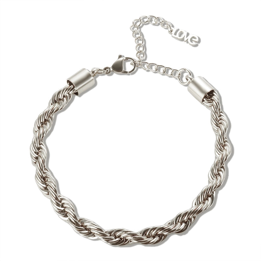 Jewelry Streetwear Twist 304 Stainless Steel Plating Bracelets Necklace