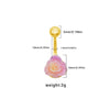 1 Piece Belly Rings Punk Simple Style Artistic Maple Leaf Rose 316 Stainless Steel  Alloy Epoxy Acrylic Rhinestones 18K Gold Plated
