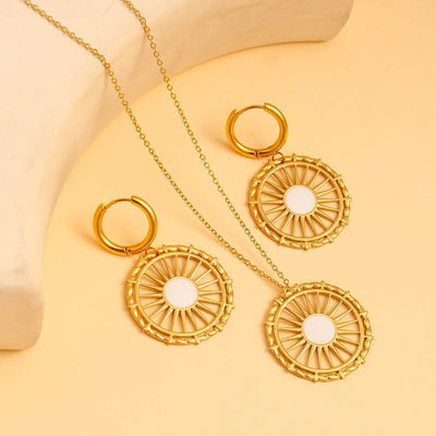 Jewelry Simple Style Classic Style Commute Round 304 Stainless Steel 316 Stainless Steel  18K Gold Plated Jewelry Set
