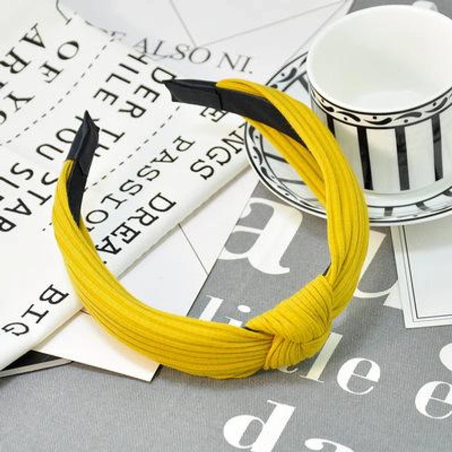 wide-brimmed fabric knit cross knotted headband nhof150088