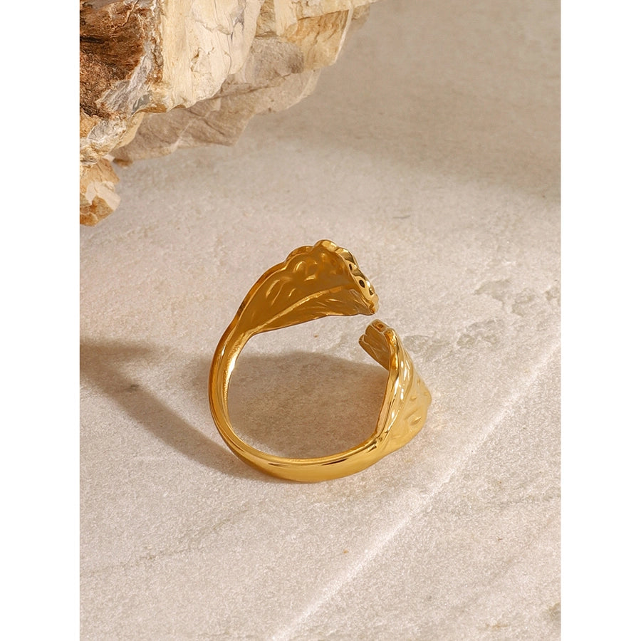 Jewelry Simple Style Classic Style Leaves 304 Stainless Steel Open Rings