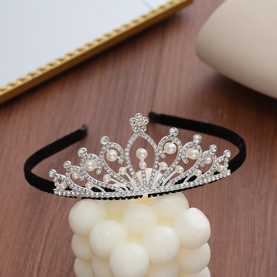 Women's Cute Crown Imitation Pearl Alloy Hair Band
