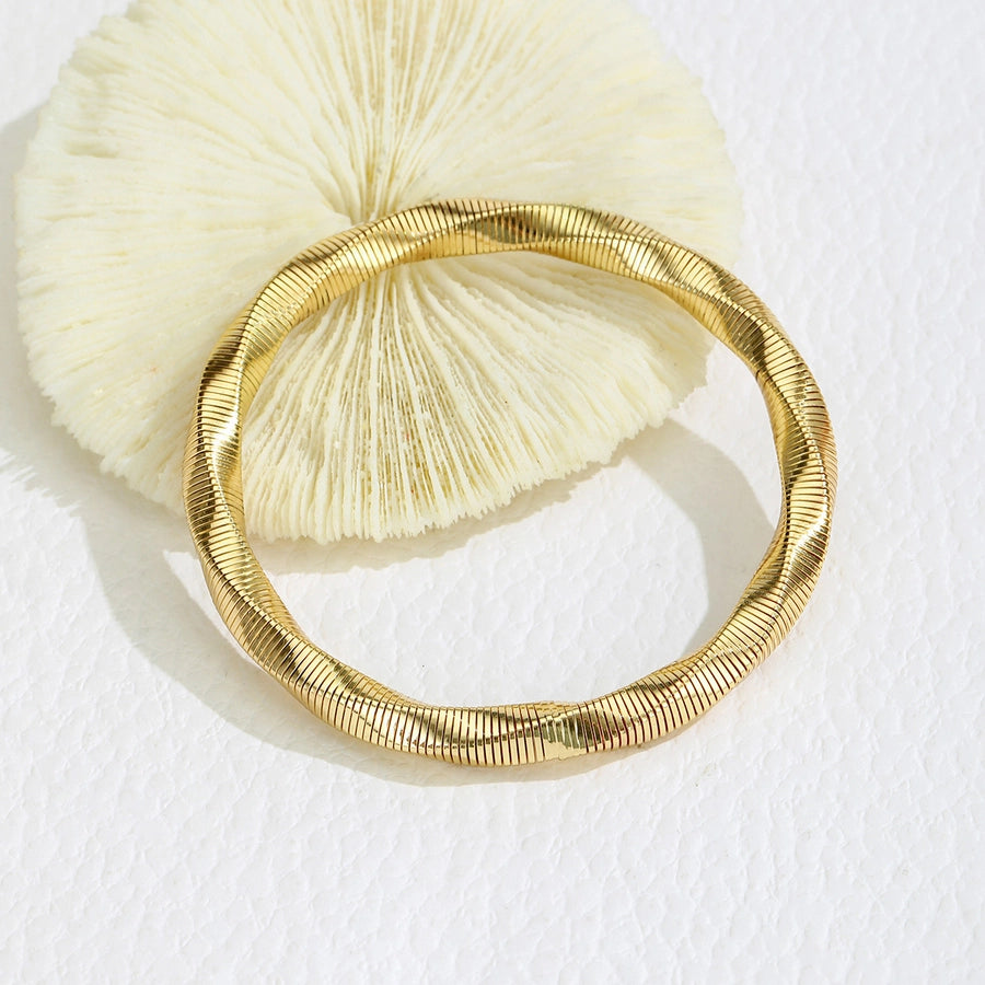 Simple Style Solid Color 304 Stainless Steel Bangle In Bulk