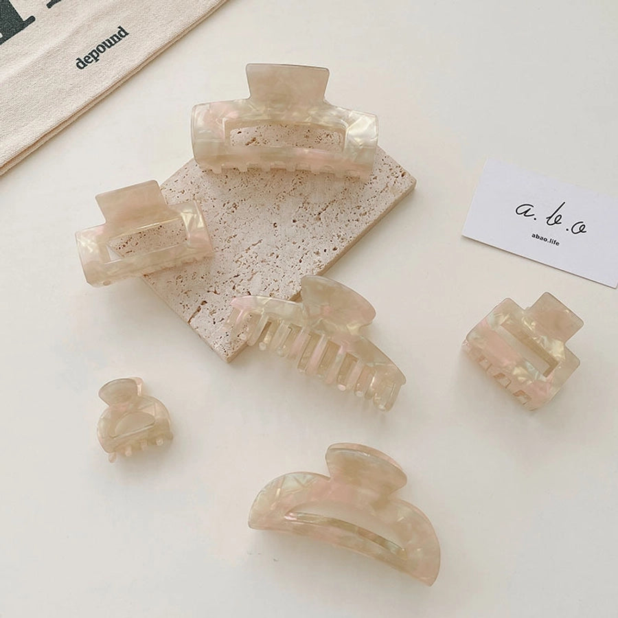 fashion solid color plastic resin polishing hollow out hair claws