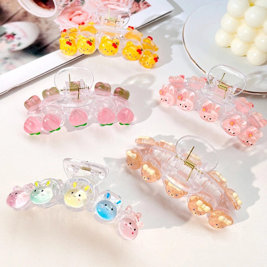 Women's Cartoon Style Peach Strawberry Plastic Resin Hair Claws