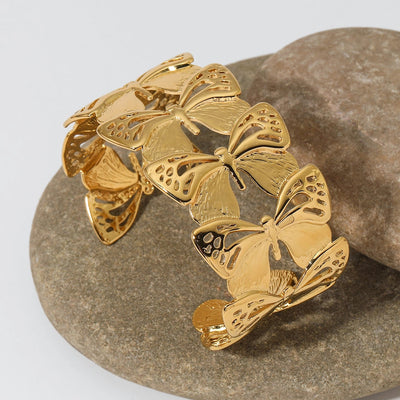 Casual Elegant Sweet Butterfly 304 Stainless Steel 16K Gold Plated White Gold Plated Gold Plated Bangle In Bulk