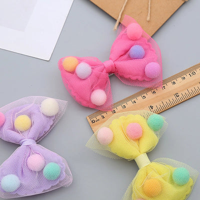 girl's sweet bow knot cloth gauze hair clip