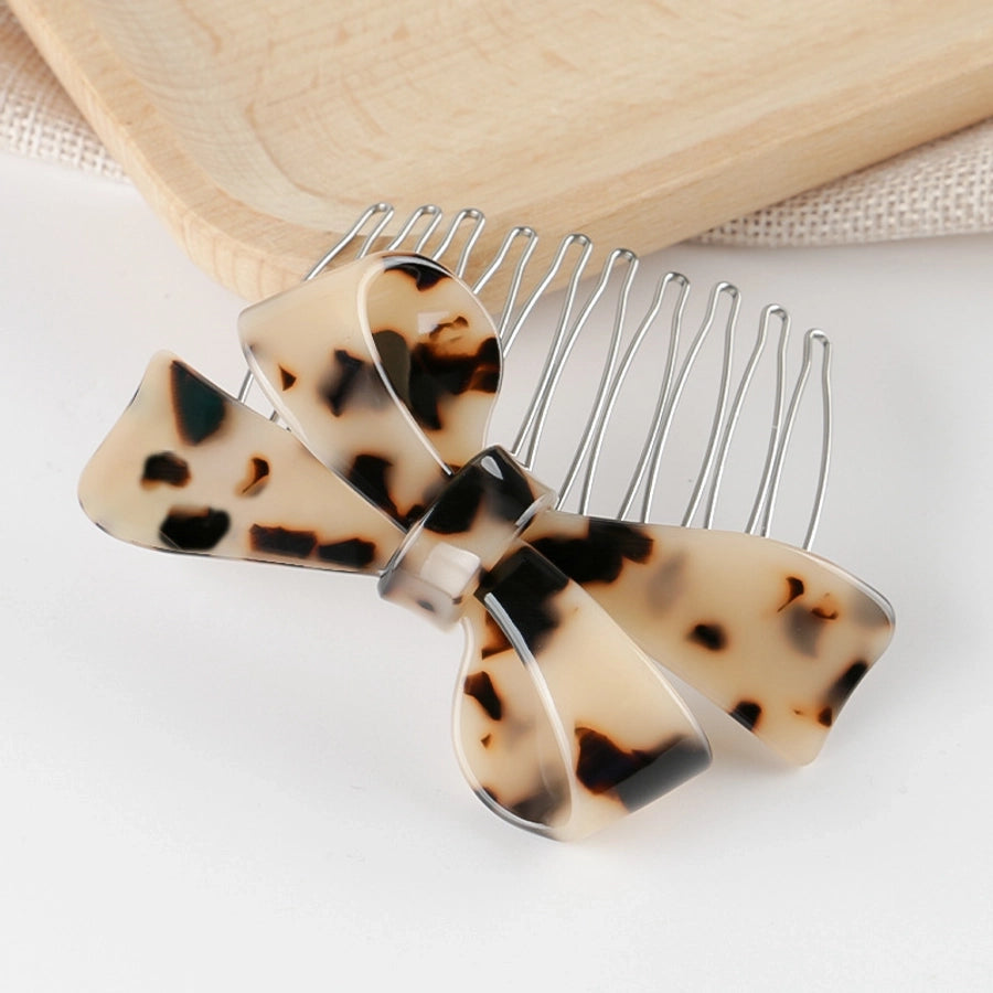 Women's IG Style Simple Style Bow Knot Leopard Alloy Insert comb