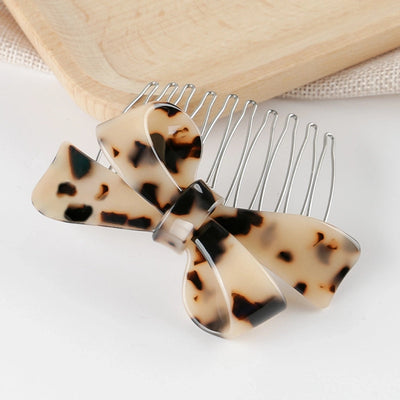 Women's IG Style Simple Style Bow Knot Leopard Alloy Insert comb