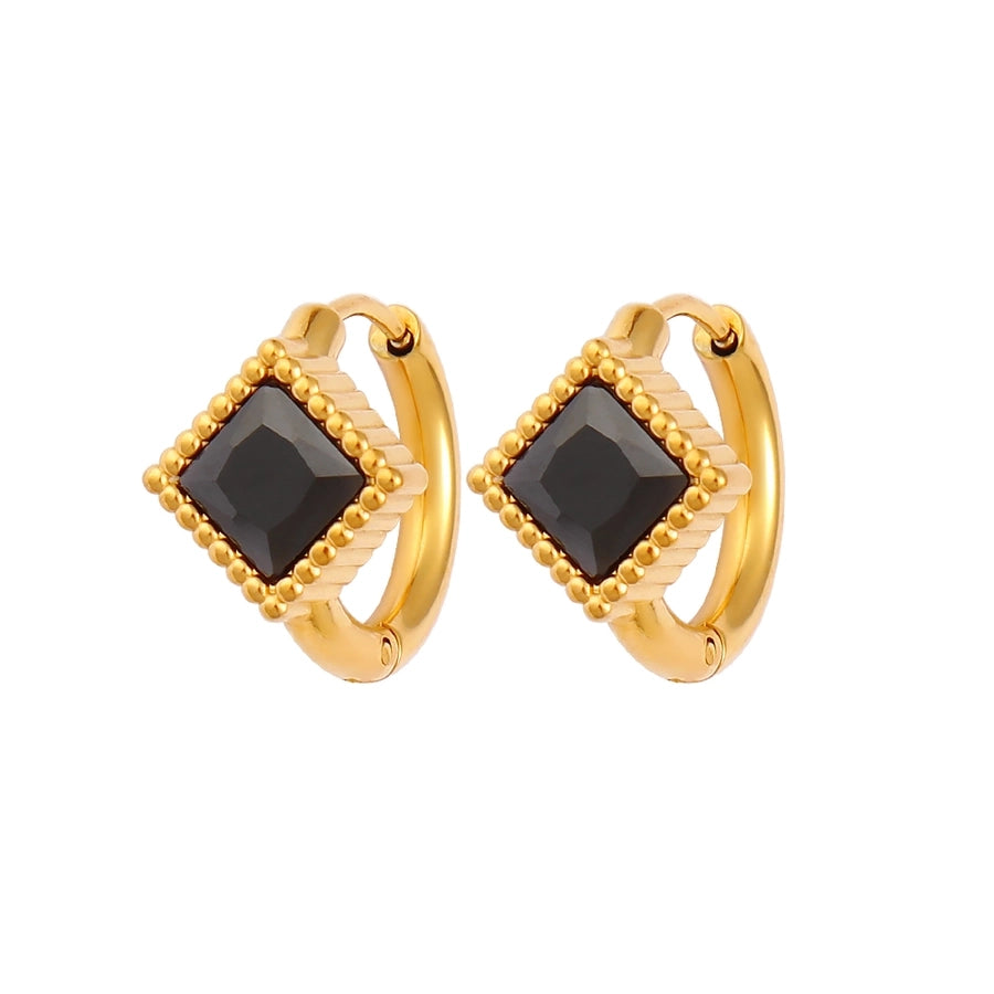 1 Pair Casual Commute Square Plating 304 Stainless Steel 316 Stainless Steel  18K Gold Plated Drop Earrings