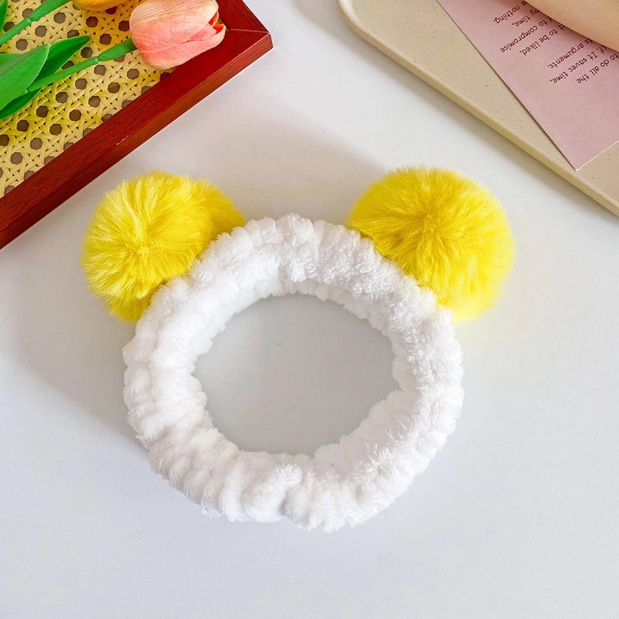 cute geometric flannel pom poms hair band