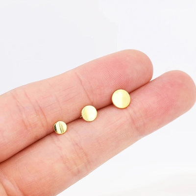 3 Pairs Simple Style Commute Solid Color 304 Stainless Steel Ear Studs