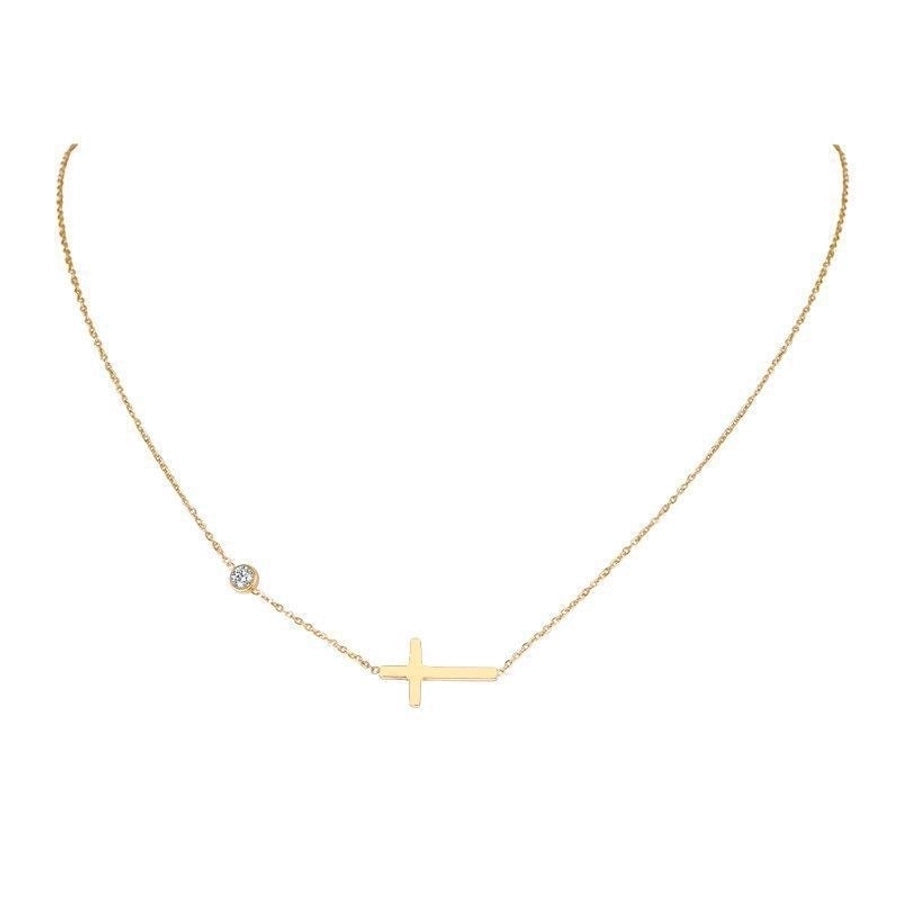 Jewelry Simple Style Cross Titanium Steel Plating Necklace