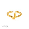 Copper Letter Open Rings