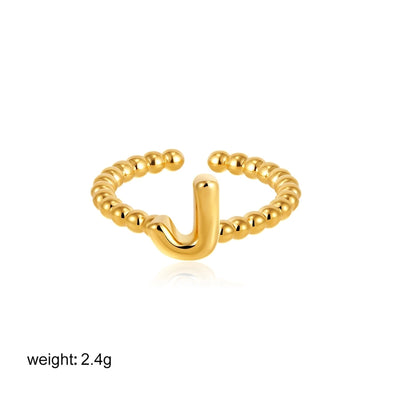 Copper Letter Open Rings