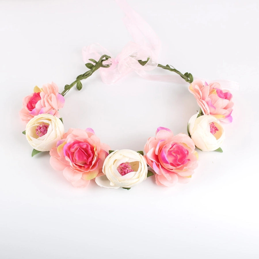 europe and the united states cross-border new headwear bohemian beach rose flower headband bride bridesmaid garland hairband