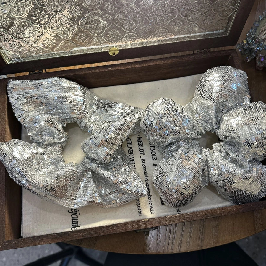 Women's Shiny Solid Color Sequins Hair Tie