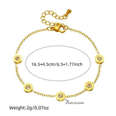 Vintage Style Classic Style Roman Numeral 304 Stainless Steel Bracelets In Bulk