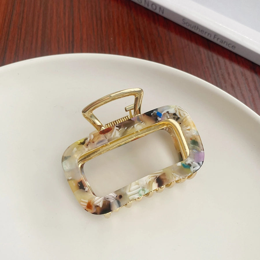 women's simple style solid color alloy plating hair claws