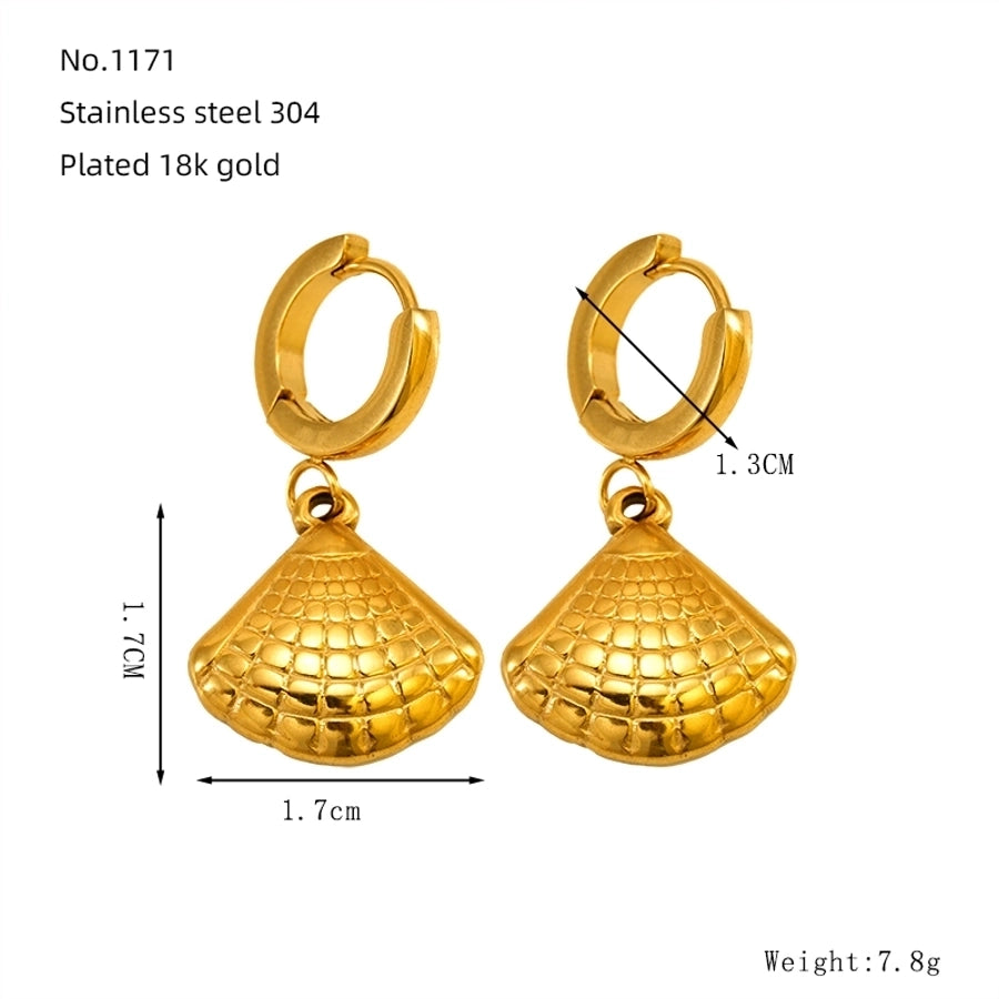 1 Pair Marine Style Modern Style Classic Style Starfish Crab Shell Plating 304 Stainless Steel 18K Gold Plated Drop Earrings