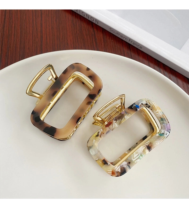 women's simple style solid color alloy plating hair claws