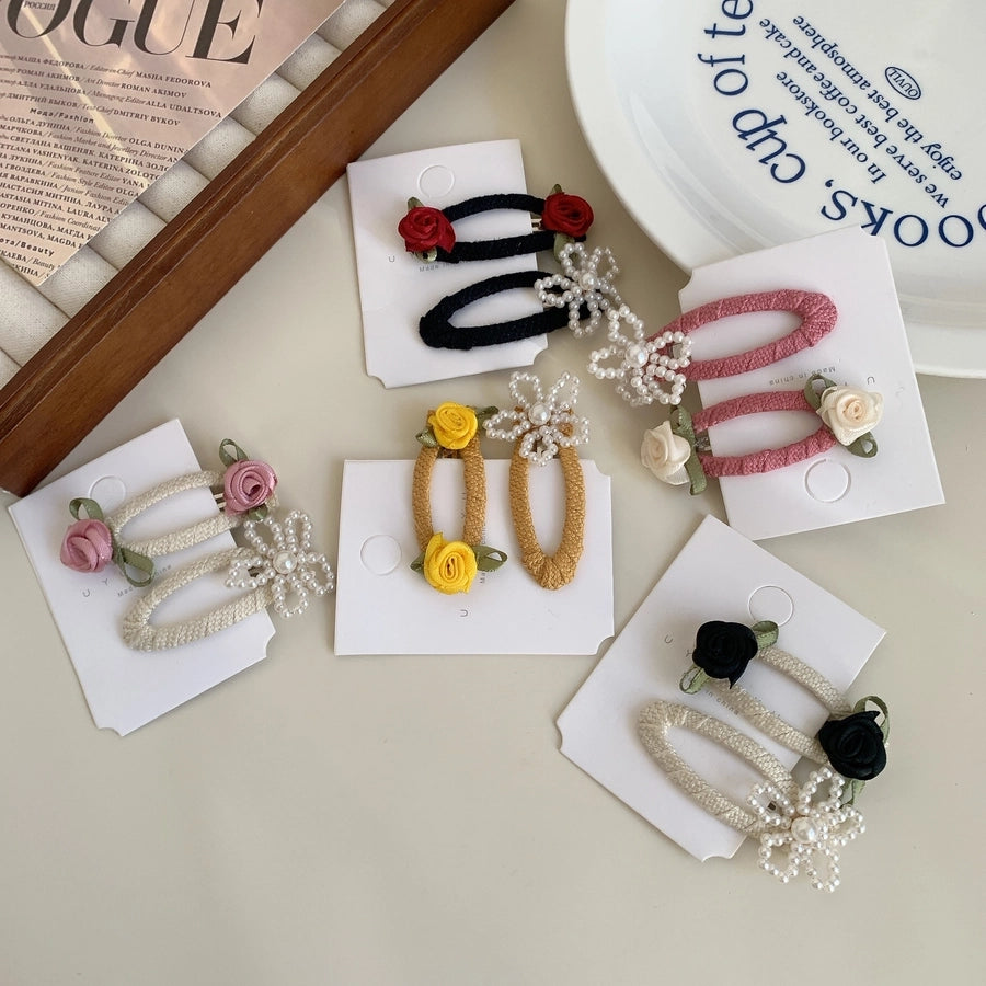 Women's Casual Simple Style Streetwear Flower Cloth Hair Clip