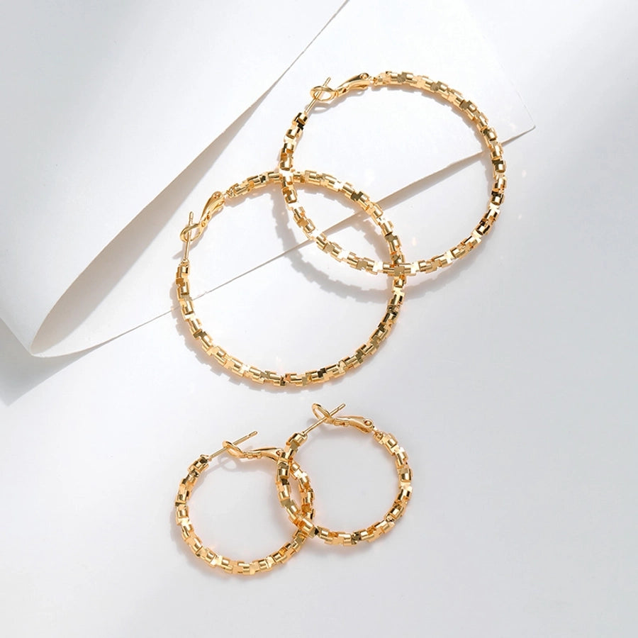 1 Pair Casual Exaggerated Classic Style Circle Plating Copper 18K Gold Plated Earrings