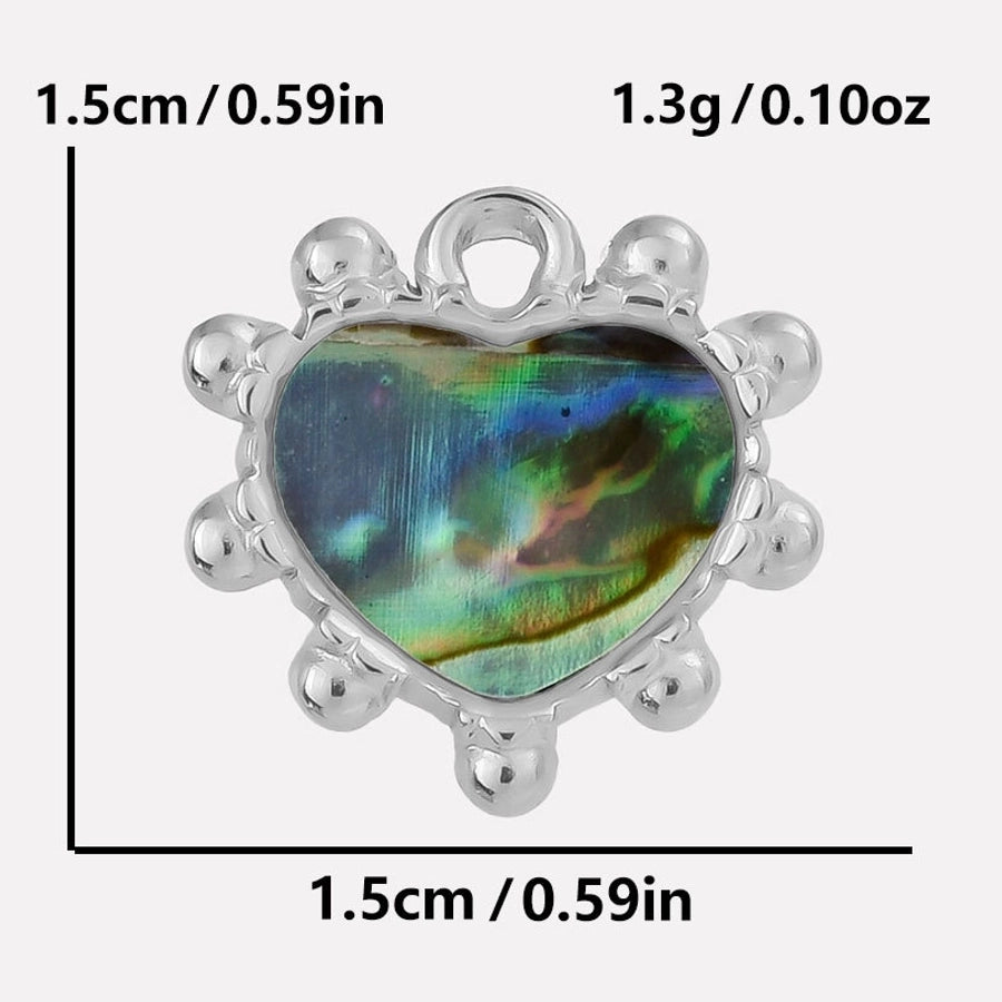 Jewelry Vintage Style Classic Style Heart Shape 304 Stainless Steel Shell Abalone Shell 18K Gold Plated Pendant Necklace