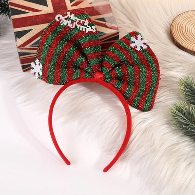 cartoon style plaid bow knot cloth hair band 1 piece